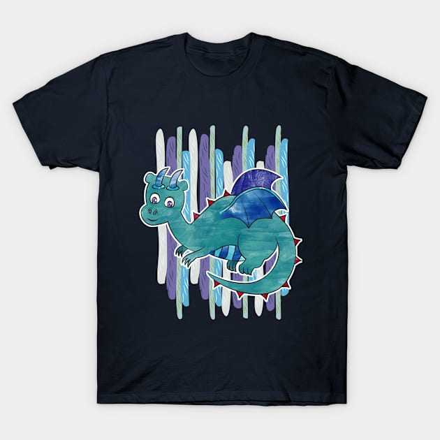 Watercolor Dragon T-Shirt by jubilli